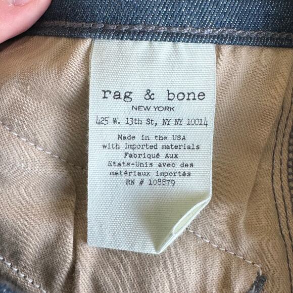 Rag & Bone Kensington Skinny Zippered Moto Jeans in Alice Blue Size 24 - Picture 7 of 7